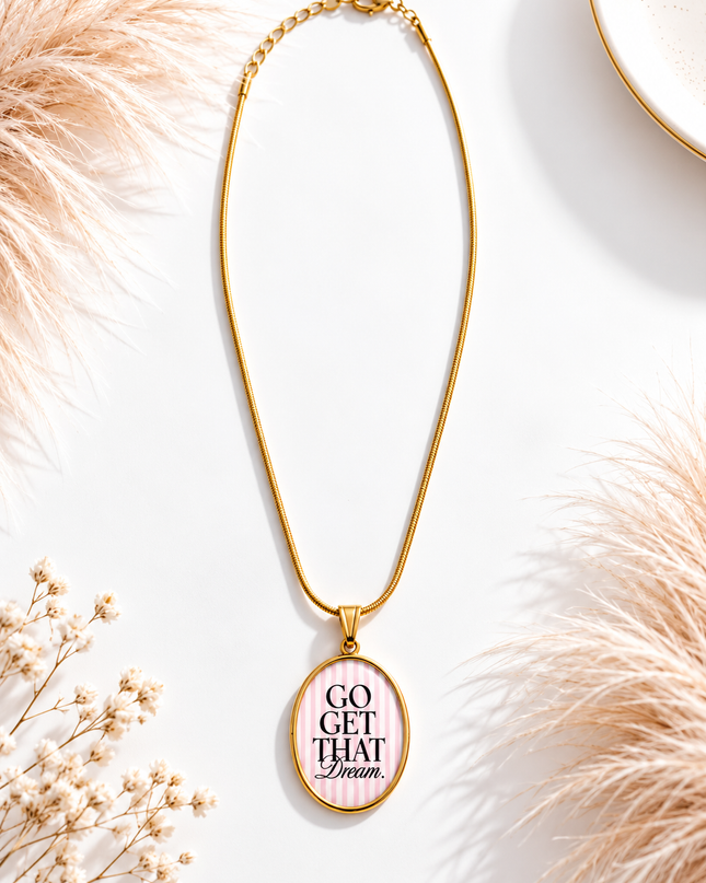 Collana con charm “ Go get that dream”