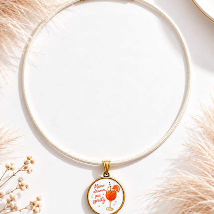 Collana con charm “Meno dramma più spritz”