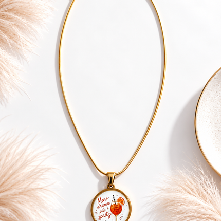 Collana con charm “Meno dramma più spritz”