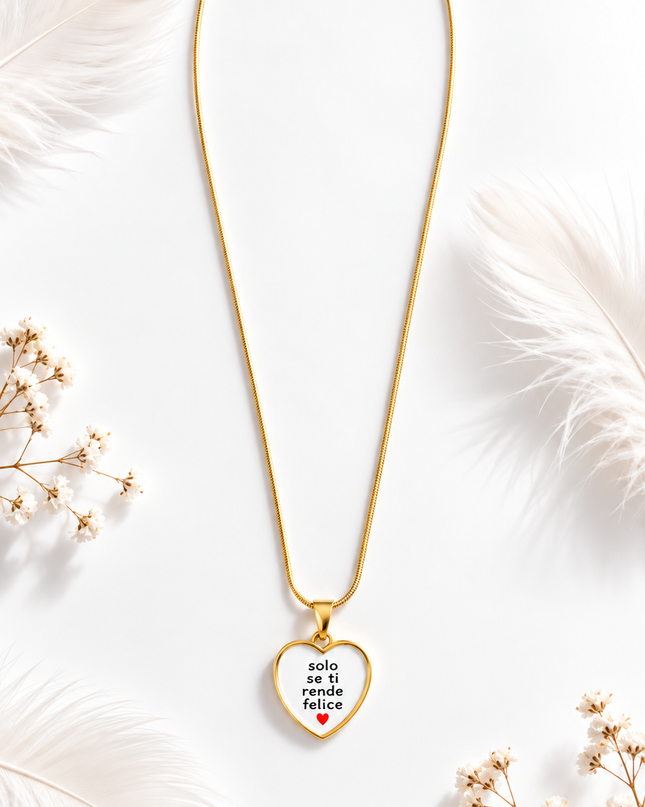 Collana con charm “Solo se ti rende felice”