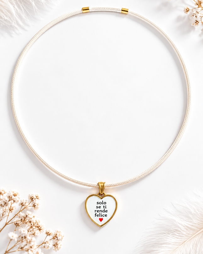 Collana con charm “Solo se ti rende felice”