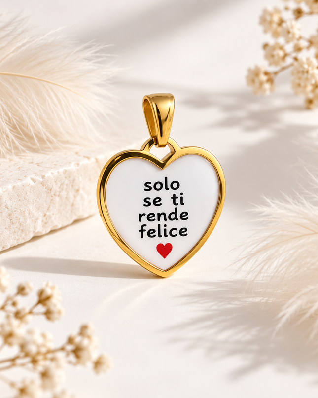 Collana con charm “Solo se ti rende felice”